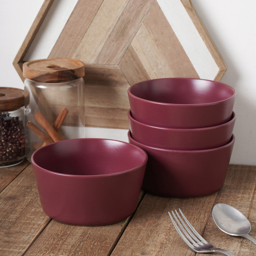 Stone Lain Celina Stoneware 24 Piece Dinnerware Set, Purple