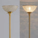HOMEGLAM Lucie 71-inch Crystal Shade Torchiere Floor Lamp, Antique Brass