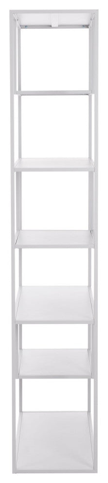 Bookcase Wall Shelf Rack, Steel Metal, Gray, Lounge Cafe Lobby Hospitality