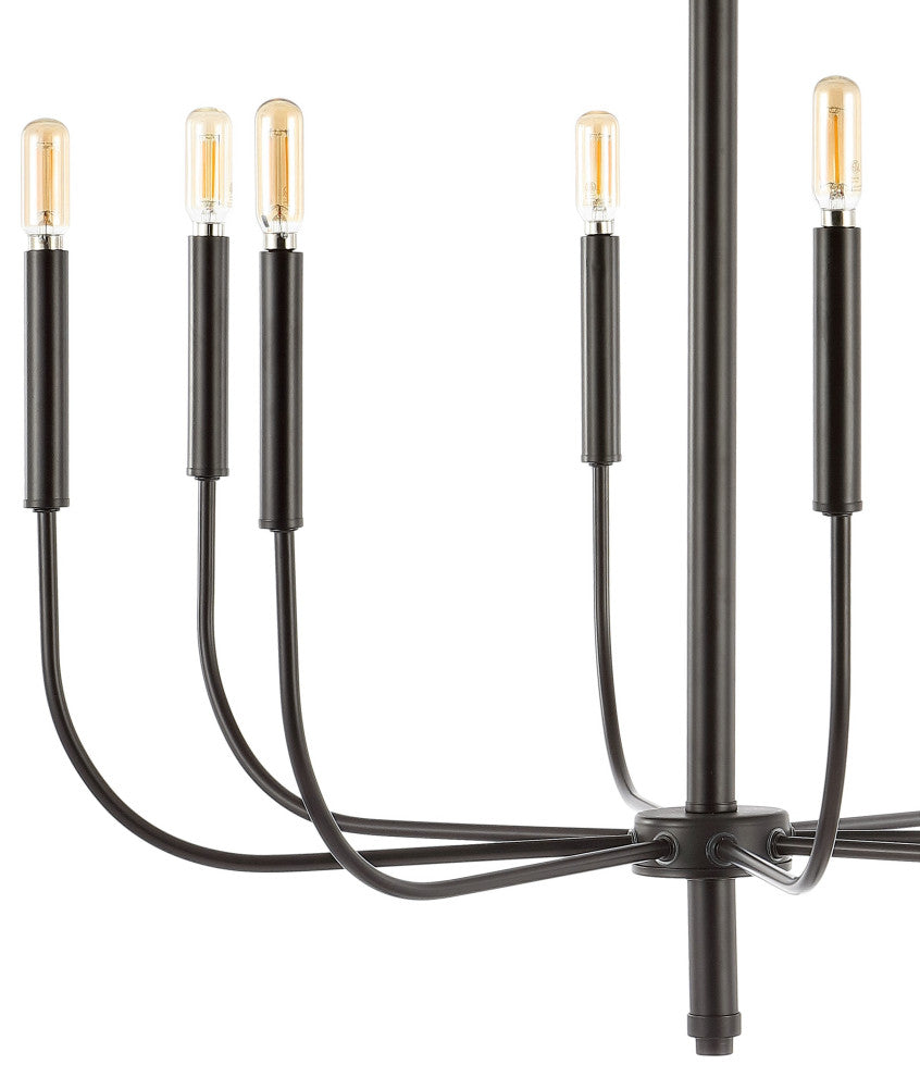 Amoros 27.25" 8-Light Modern Mid-Century Iron LED Chandelier, Oil Rubbed Bronze