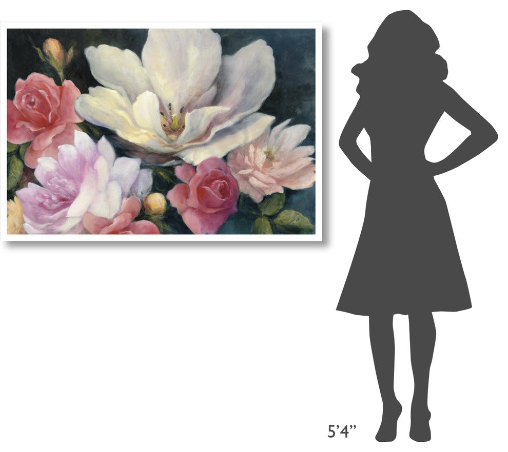 "Flemish Fantasy Rose Crop" Digital Paper Print by Julia Purinton, 50"x34"