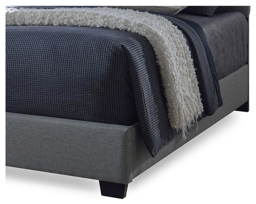 Romeo Contemporary Gray Button-Tufted Upholstered Queen Size Bed