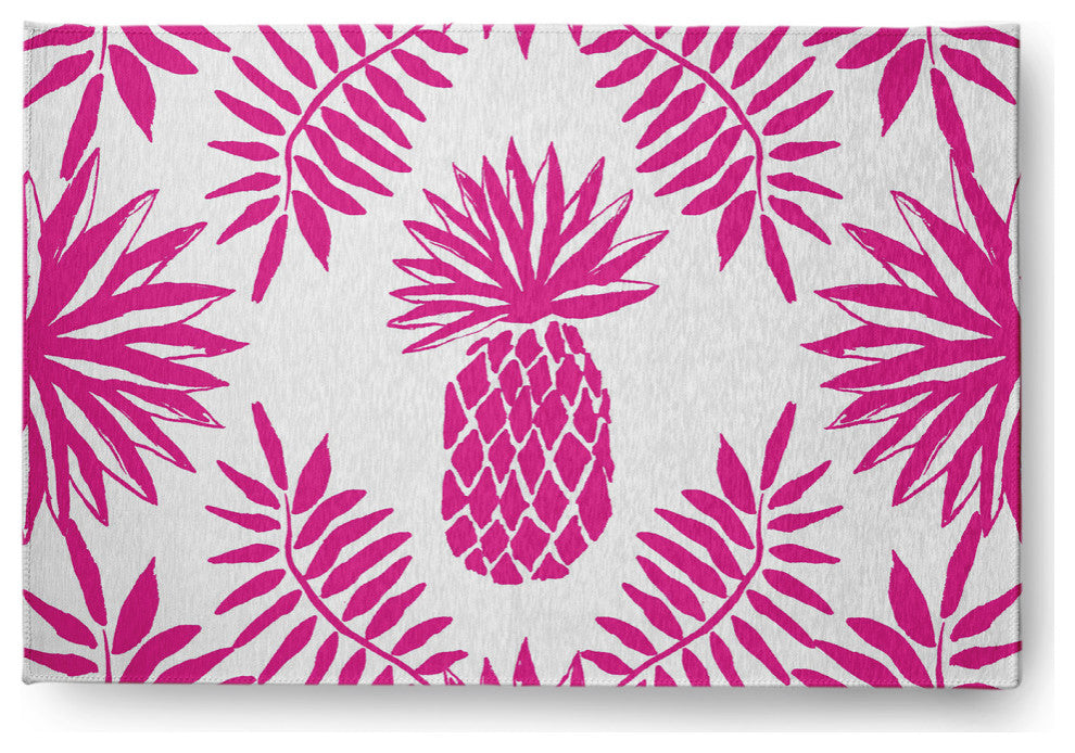 Pineapple Leaves Spring Chenille Rug, Orchid, 4'x6'
