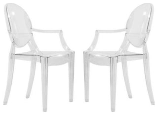 LeisureMod Carroll Modern Acrylic Chair, Set of 2