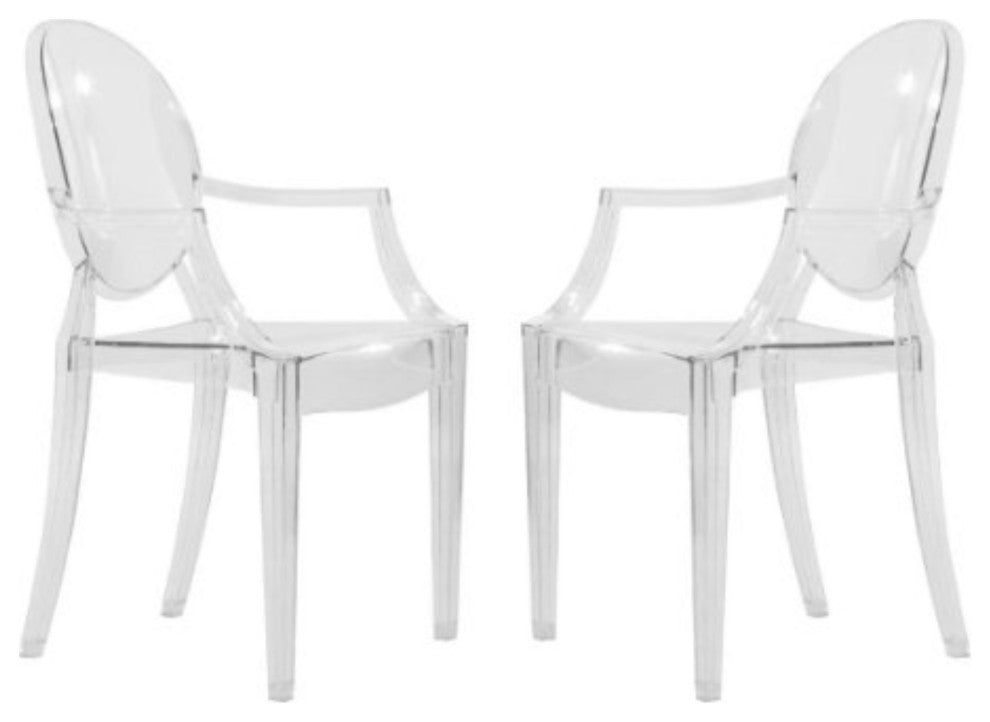 LeisureMod Carroll Modern Acrylic Chair, Set of 2