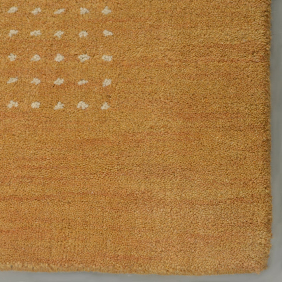 HAND KNOTTED LOOM WOOL ECO-FRIENDLY AREA RUGS - Rectangle, Gold, Contemporary