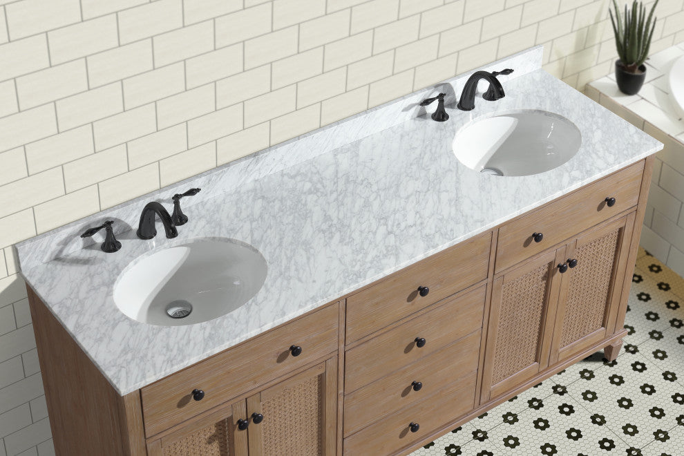Ari Kitchen and Bath Annie 72" Double Bath Vanity Weathered Fir