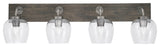 Oxbridge, Bath Bar, Graphite & Painted Distressed Wood-look, 6" Clear Bubble