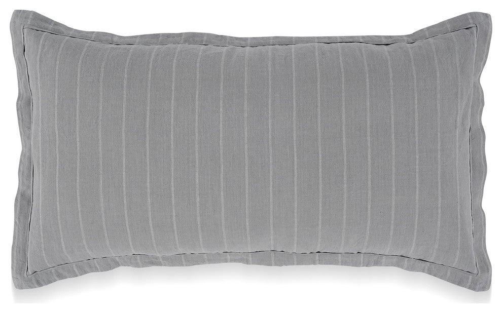 Kingston 100% Linen King Sham, Ivory, Blue