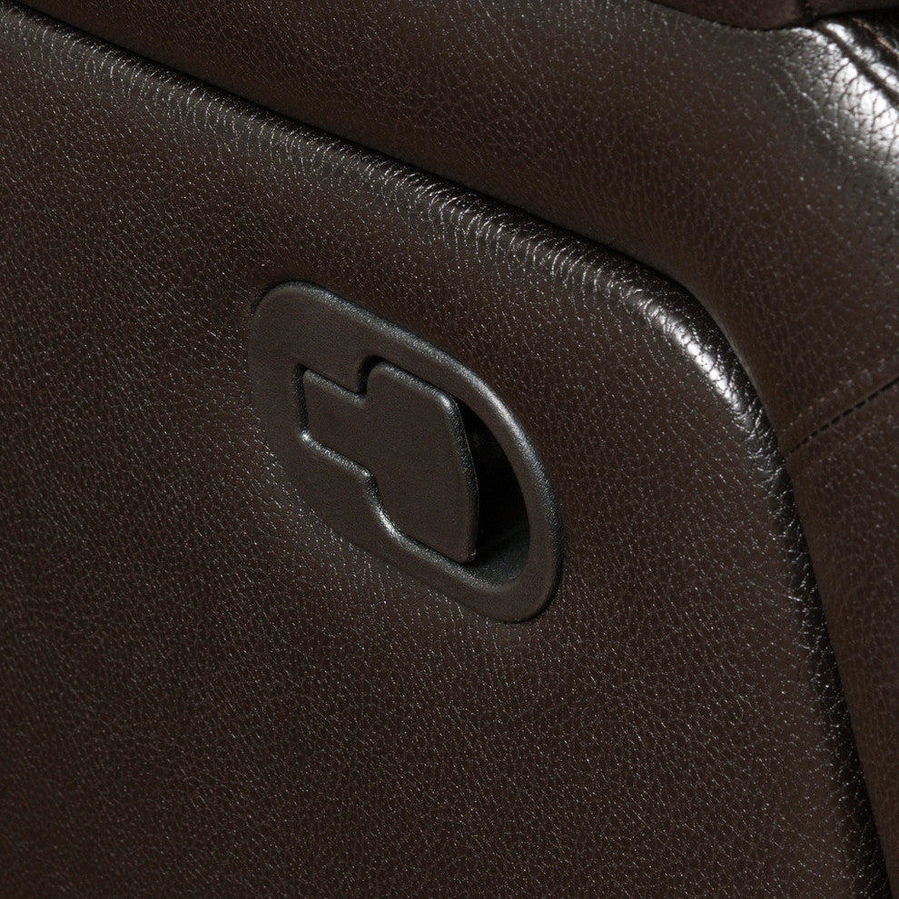 GDF Studio Hayvenhurst Black Leather Recliner/Glider Chair