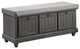 Lexicon Woodwell Wood Storage Bench in Dark Gray