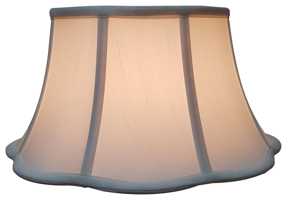 6-Way Out Scallop Bell Basic Lampshade, Beige, White, 9.5x15x8