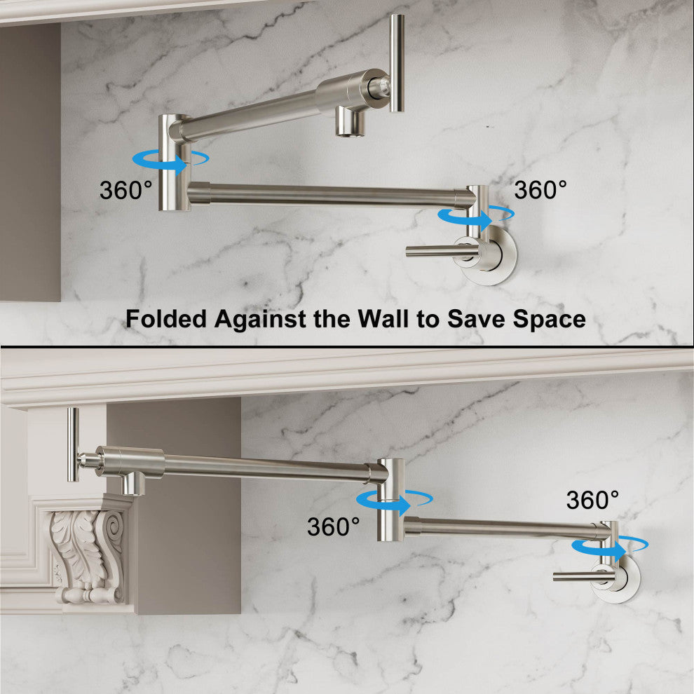 Givingtree Wall-Mount Brushed Nickel Pot Filler Faucet