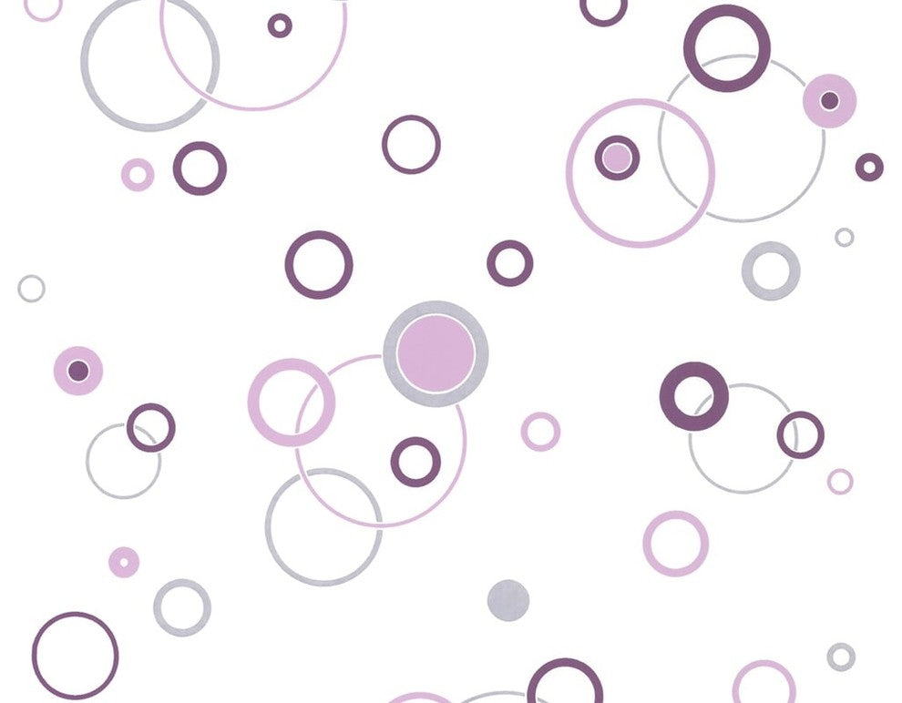 Happy Hour, Modern Fresh Trendy Bloom Lines Retro White Wallpaper Sample