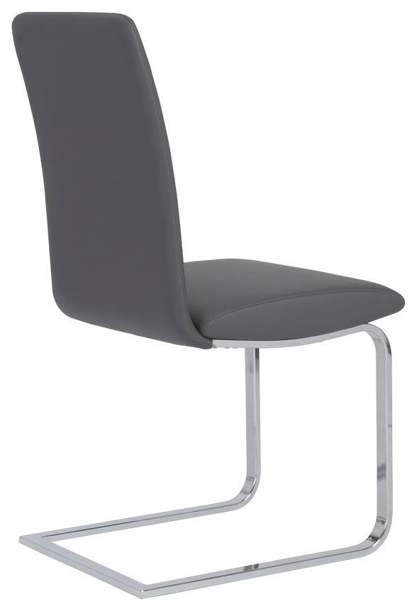 Cinzia Side Chair, Gray/Chrome