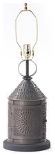 Fireside Lamp Base with Chisel in Blackened Tin