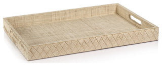Lazarev Woven Raffia Serving Tray, Large