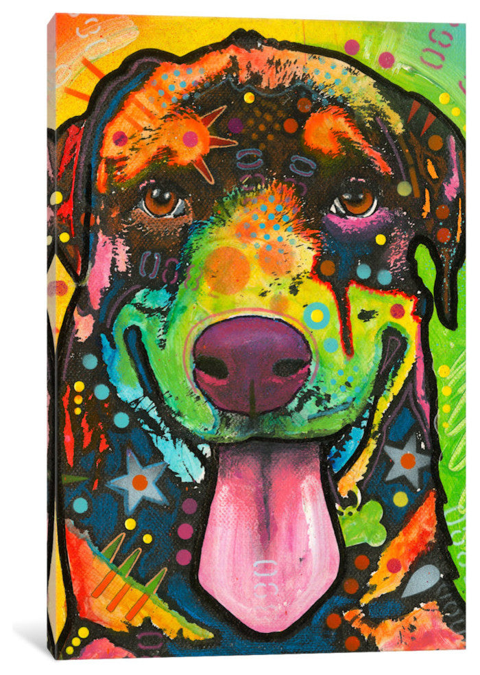 "Rottie Pup" by Dean Russo, Canvas Print, 26"x18"
