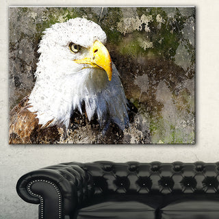 "Eagle Head With Textures" Animal Digital Art Canvas Print