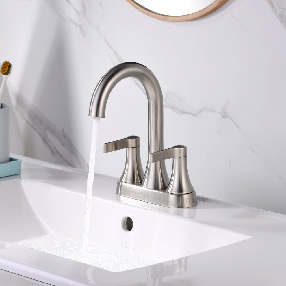 Luxier MSC11-T Single-Handle Bathroom Faucet With Drain, Brushed Nickel