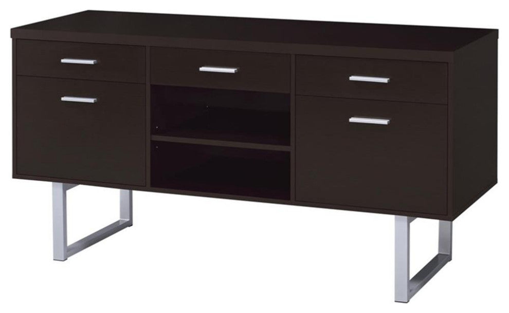 Coaster Lawtey Modern Wood 5-drawer Credenza with Adjustable Shelf Cappuccino
