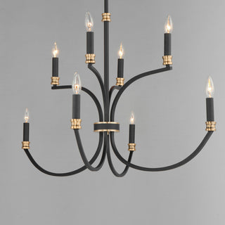 Maxim 11378 Charlton 8 Light 48"W Taper Candle Style Chandelier - Black /