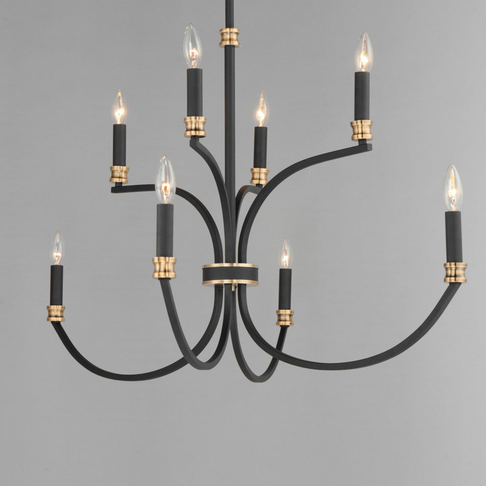 Maxim 11378 Charlton 8 Light 48"W Taper Candle Style Chandelier - Black /