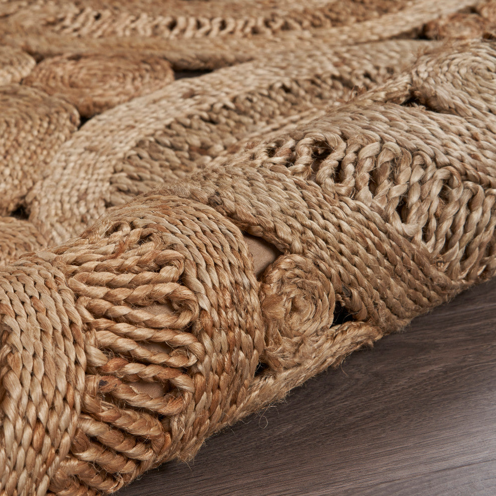 Floral Fantasy Organic Jute Area Rug, 6' Round