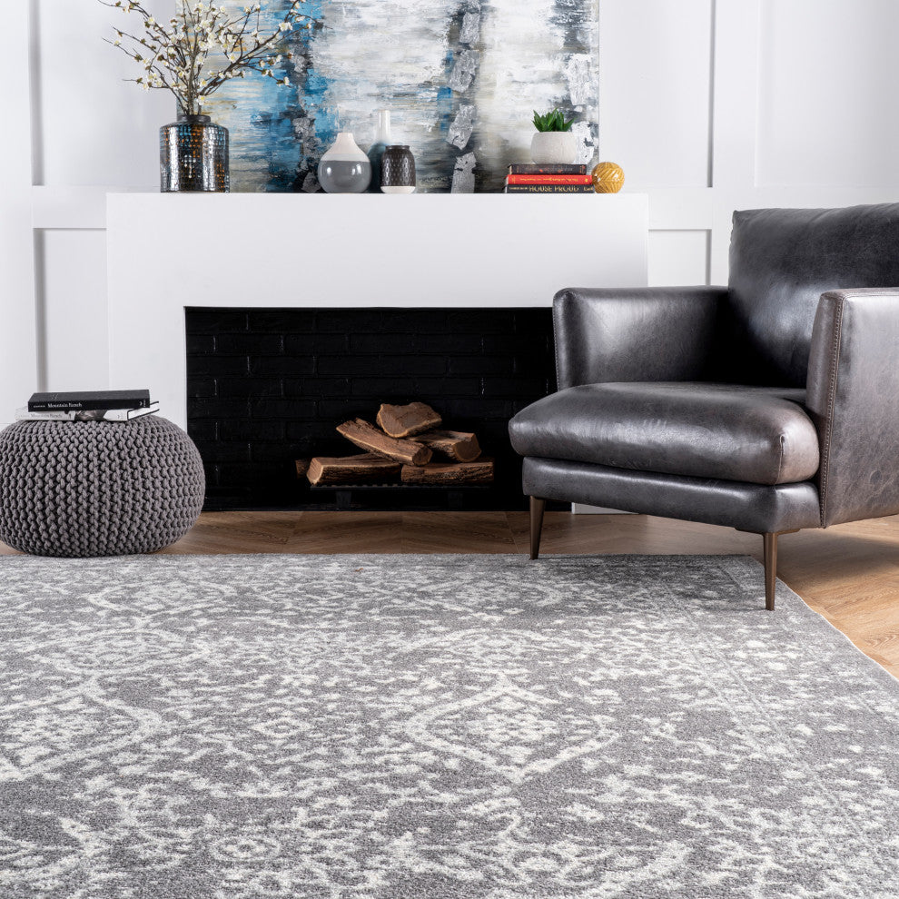 Nuloom Vintage Odell Traditional Transitional Area Rug, Grey 9'x12'