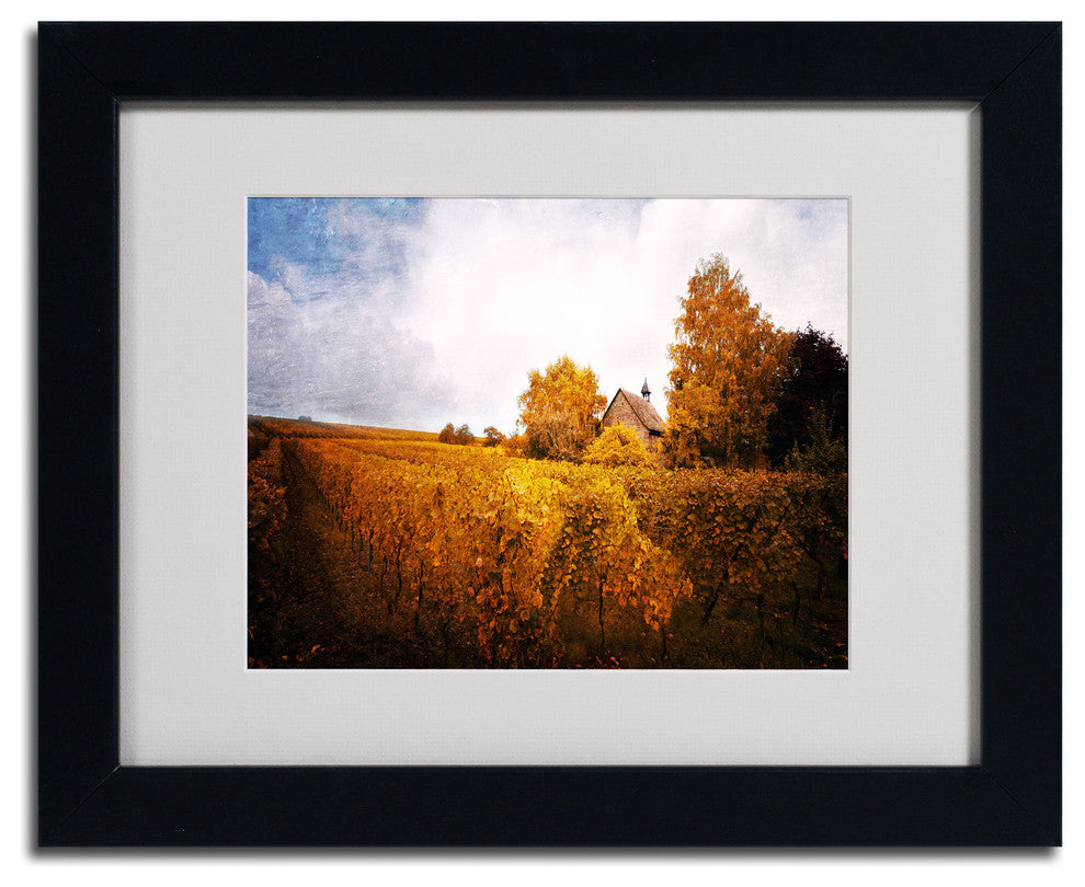 'Light in Vineyards' Matted Framed Canvas Art by Philippe Sainte-Laudy
