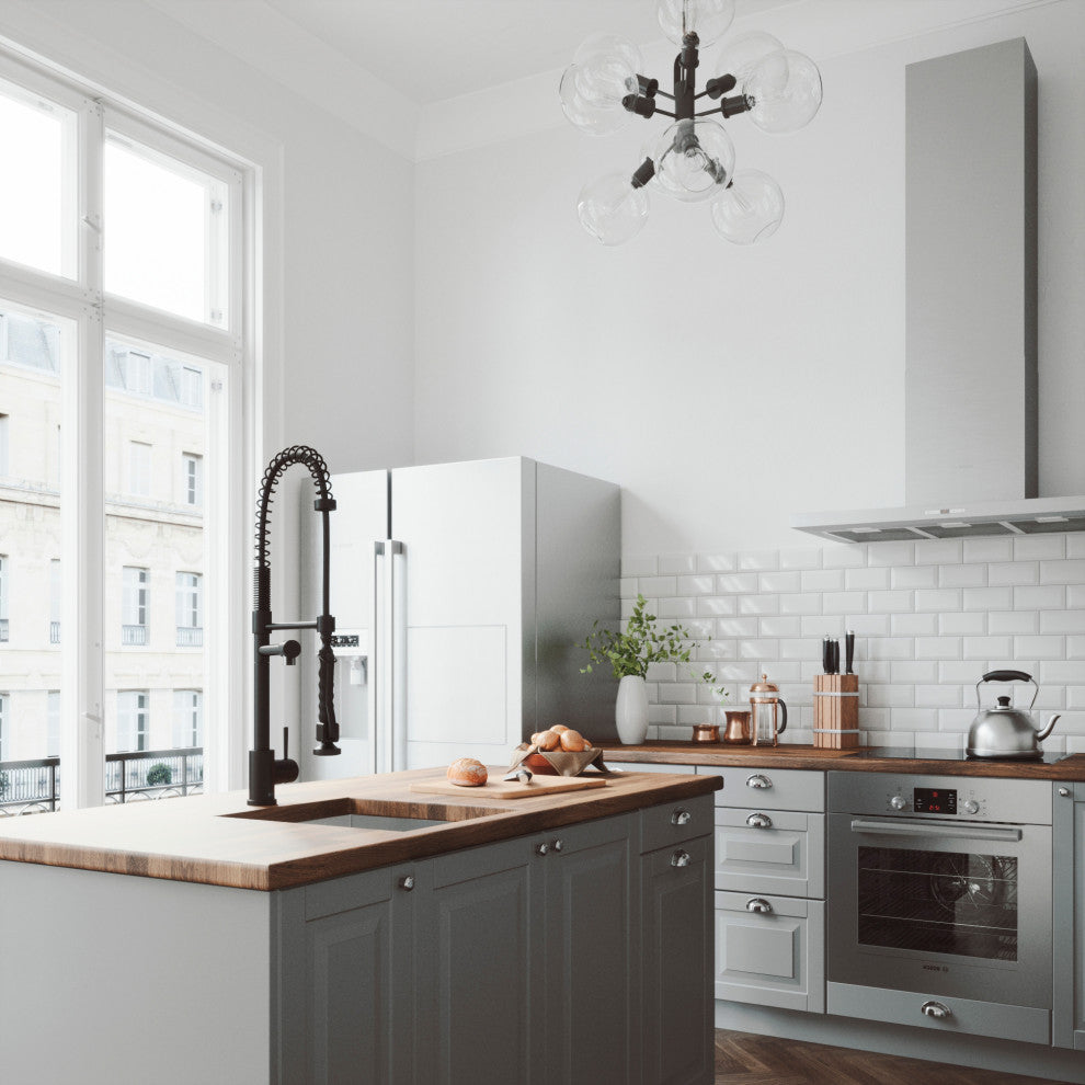 VIGO Zurich 27" H Single Handle Pull-Down Sprayer Kitchen Faucet, Matte Black, Without Extras