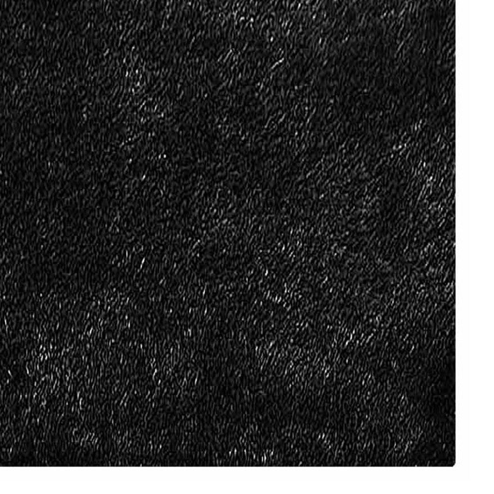 HAND TUFTED SHAG POLYESTER ECO-FRIENDLY AREA RUGS, Black Color, Solid Design