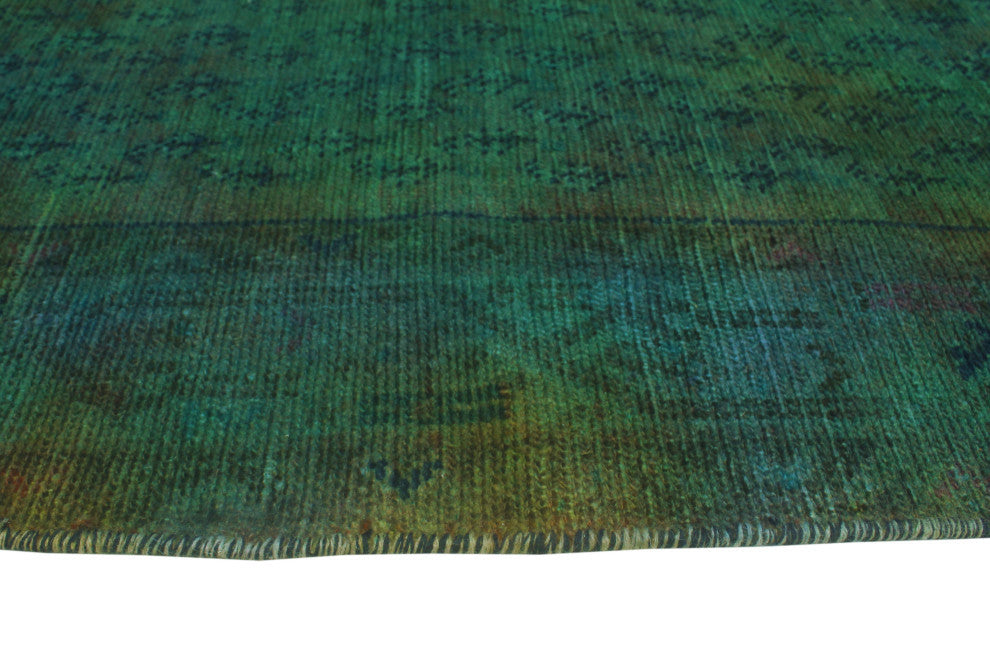 Vintage Distressed Bartram Green/Blue Runner, 3'0x9'2