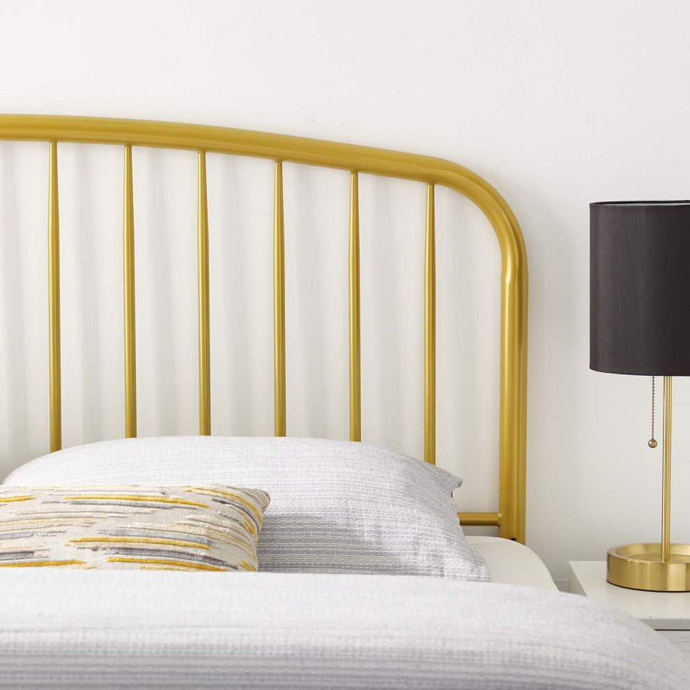 Headboard, Queen Size, Metal, Gold, Modern Farmhouse, Bedroom Master Suite