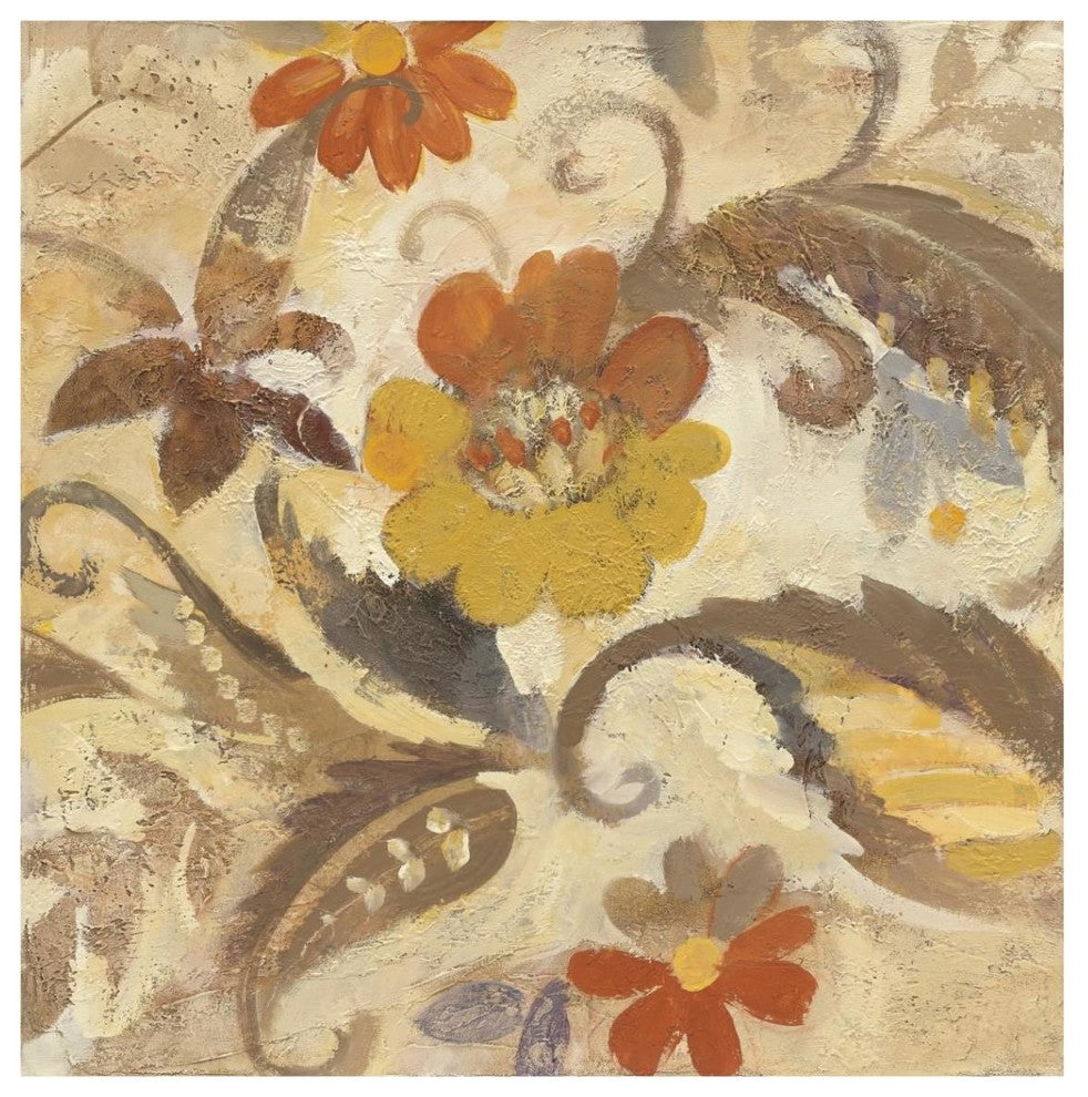 "Fall Paisley II" Digital Paper Print by Albena Hristova, 38"x38"