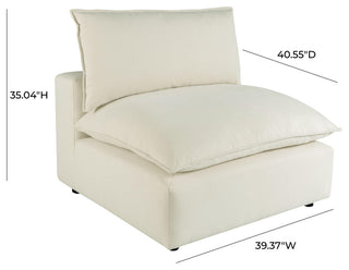 Cali Modular Armless Chair, Natural