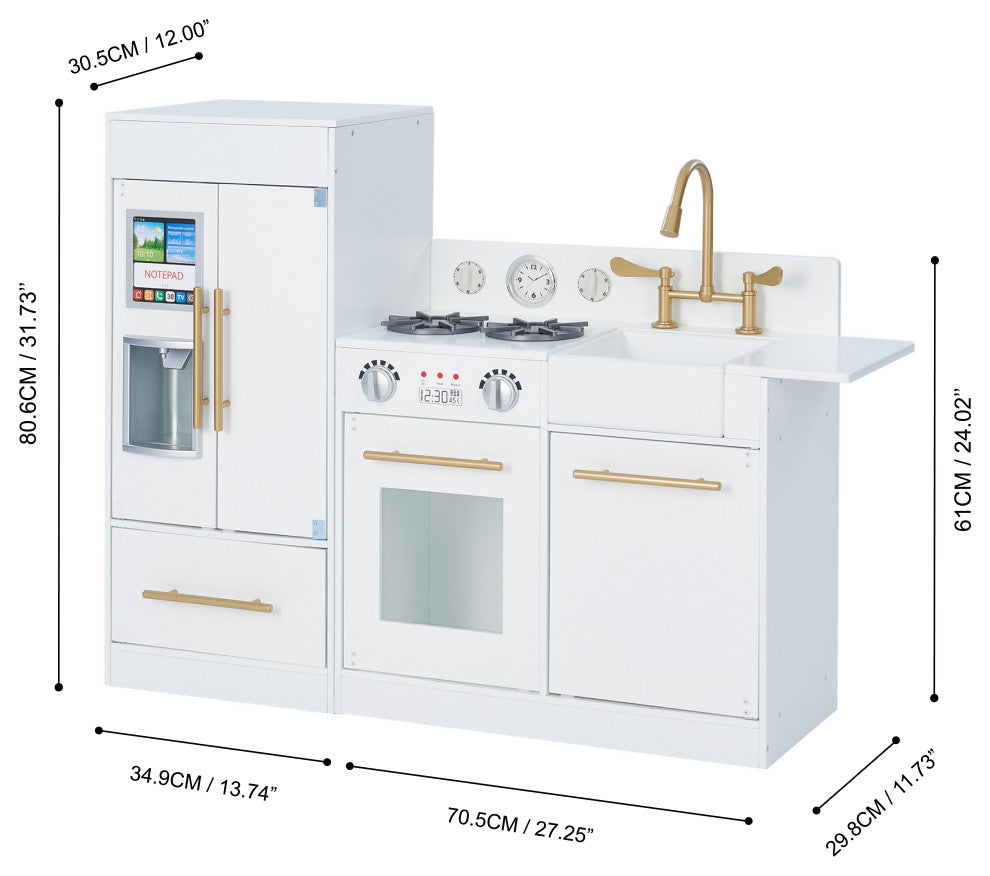 Charlotte Play Kitchen Cooking Playset, White