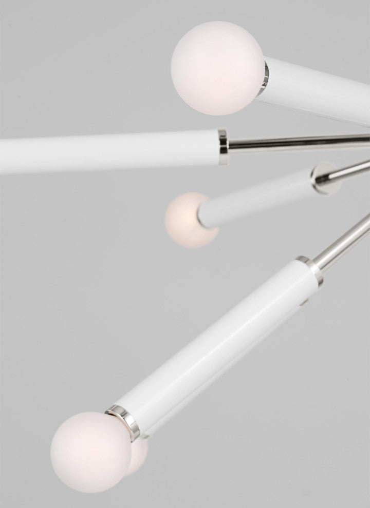 Monroe Down Chandelier, Polished Nickel