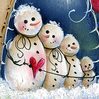 Family Snowman Door Hanger