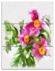 Watercolor Pink Woody Peonies, Floral Triptych Canvas Art Print, 28x36, 3 Panels