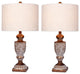 Urn Resin Table Lamps, In Antique Brown, 26.5"