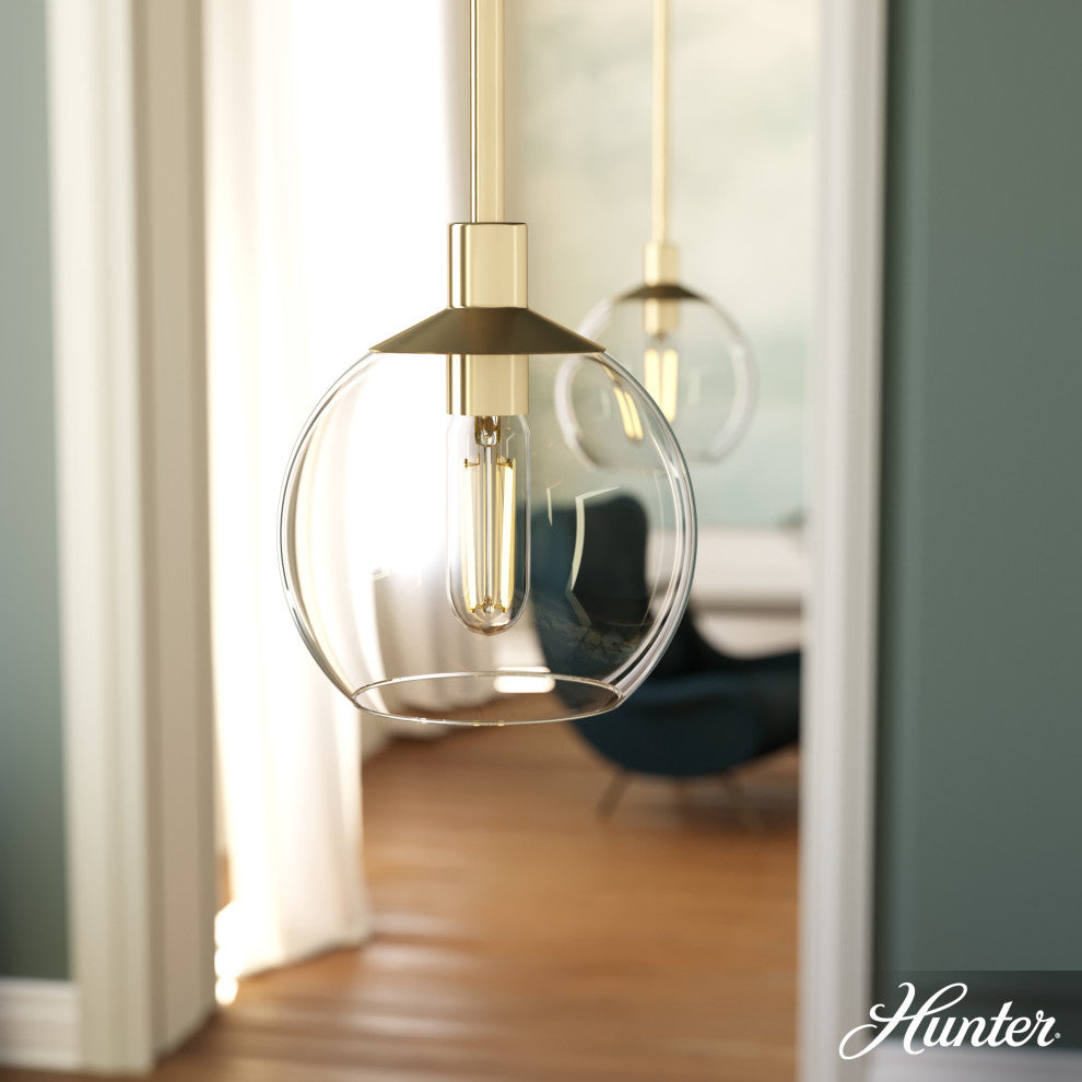 Xidane Alturas Gold, Clear Glass 1-Light Mini Pendant