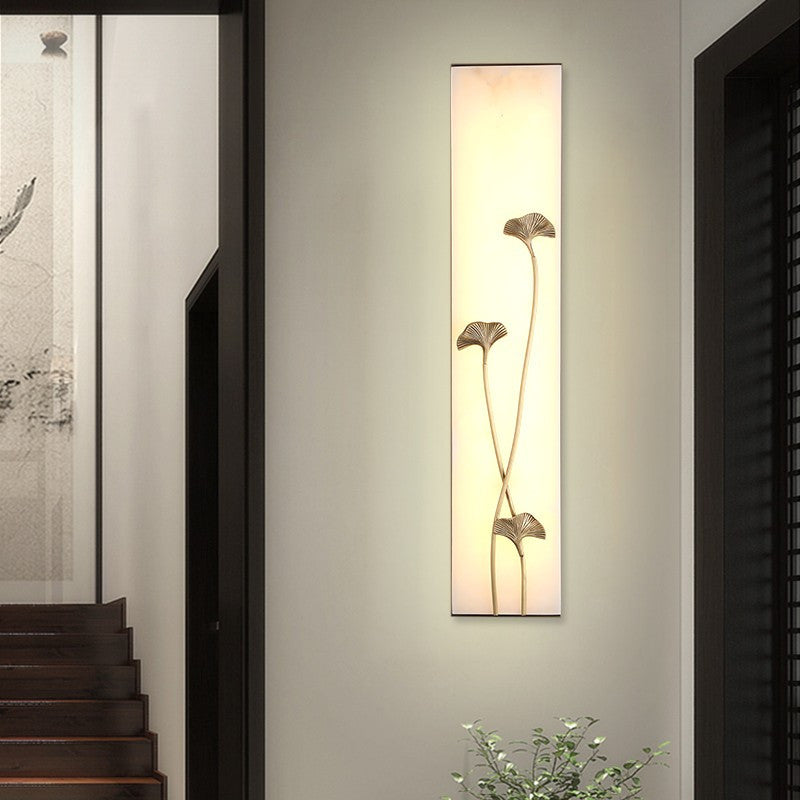 Creative Marble Wall Lamp in Chinese Style for Living Room, Bedroom, Ginkgo