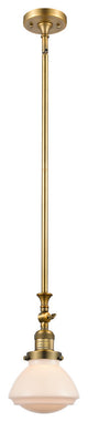 Olean 1-Light Mini Pendant, Brushed Brass, Matte White