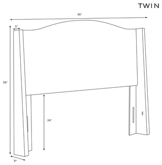 Camelback Wingback Headboard, Linen Gray, Twin