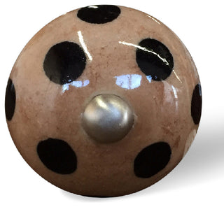 Knob-It Vintage Handpainted Ceramic Knobs, Set of 12, Brown/Black