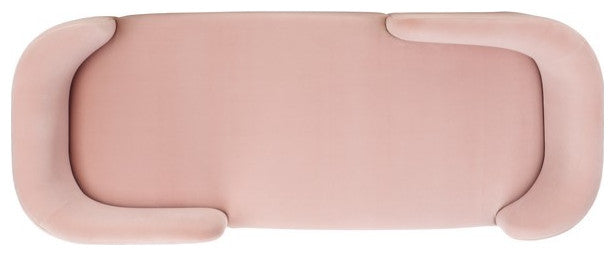 Safavieh Couture Frieda Velvet Tete A Tete Chair, Light Pink