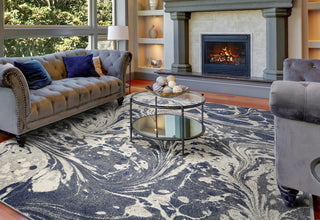 Watercolor Marble Plush Area Rug, Gray, 5'x7'6"