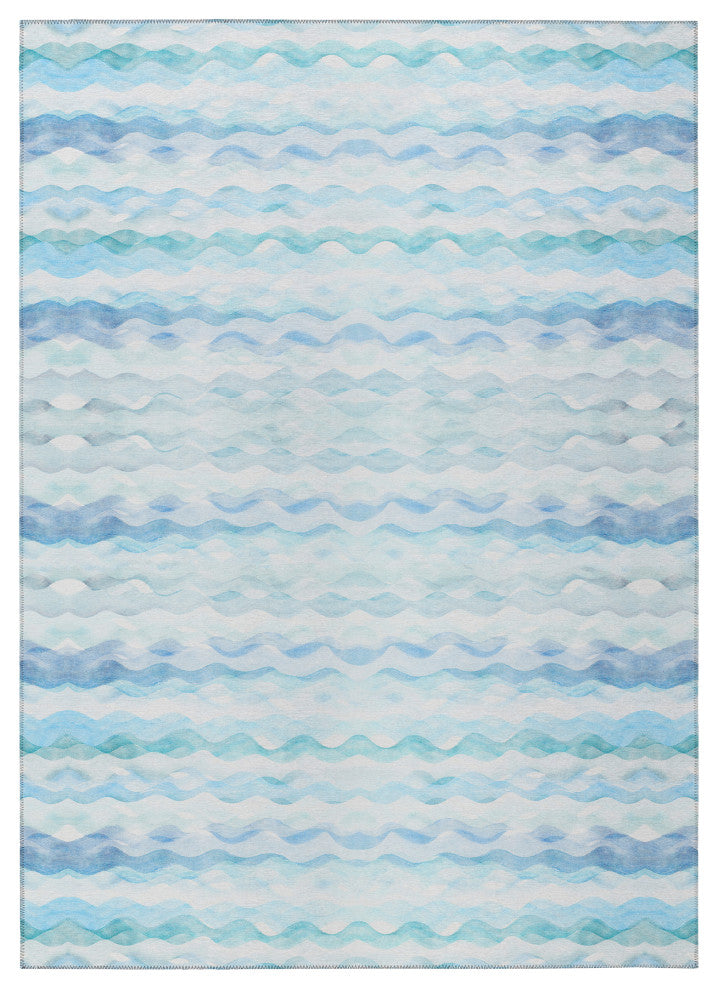 Indoor/Outdoor Seabreeze SZ16 Denim Machine Washable 8' x 10' Rug