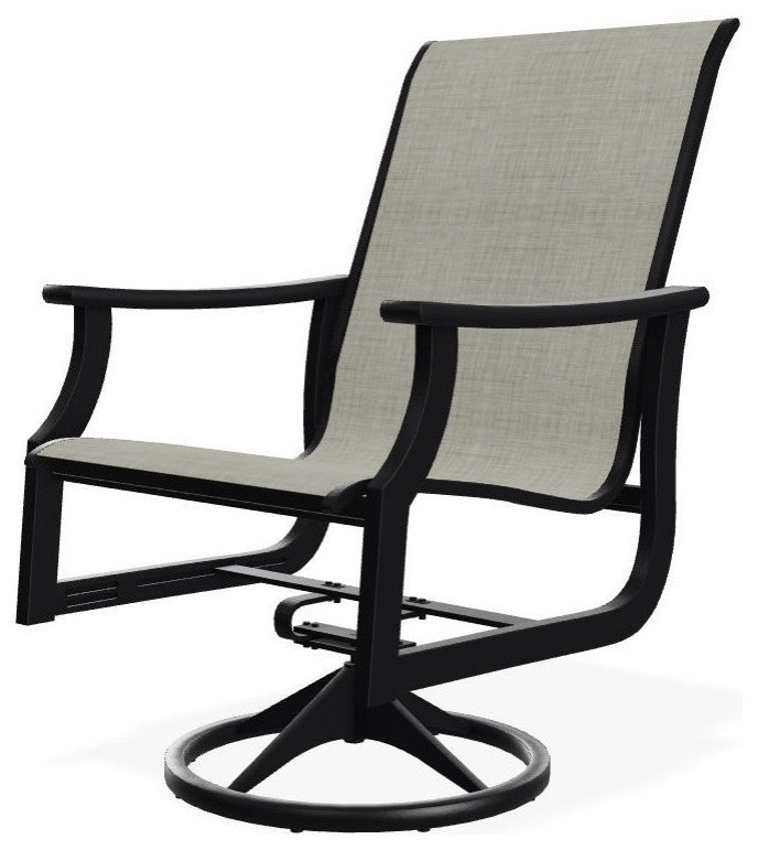 St. Catherine Sling Outdoor Swivel Rocker, Ella/Black